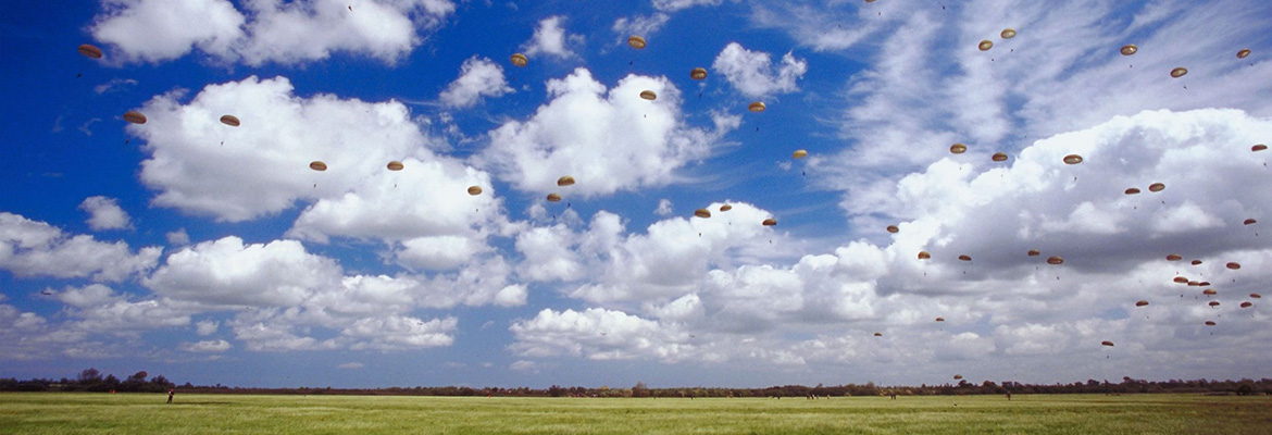 
parachutes in the sky